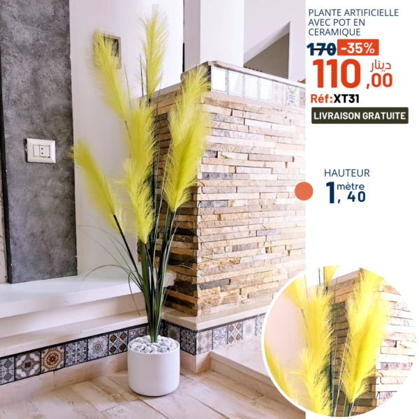 Lot De 10 Plantes De La Pampa Artificielles - 55 Cm, Vert Prairie - Décoration Bohème Chambre Salon