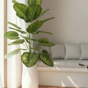 calathea artificiel tunisie dans un pot en céramique