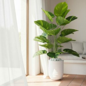 calathea artificielle das un pot en céramique